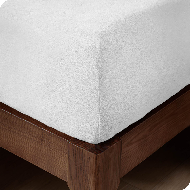 King Size White Microfiber Flannel Deep Pocket Fitted Sheet