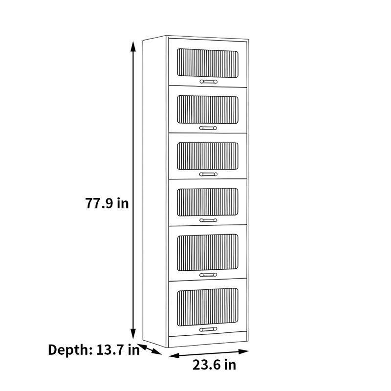 Rabehi, Brun, (6 tablettes) H 77,9 po x l 23,6 po x P 13,7 po