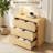 Fluted 3 Drawers Dresser, 31.5" Wide Modern Chest Of Drawers With Round Edge & Metal Handle, Wood Storage Organizer For Bedroom/Living Room/Entryway (Natural Oak)-1430401877