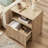 23'' Mid Century Modern Nightstand With Drawers, Wood Fluted Bedside Table With Storage（Set of 2）-1659965212-1659965211