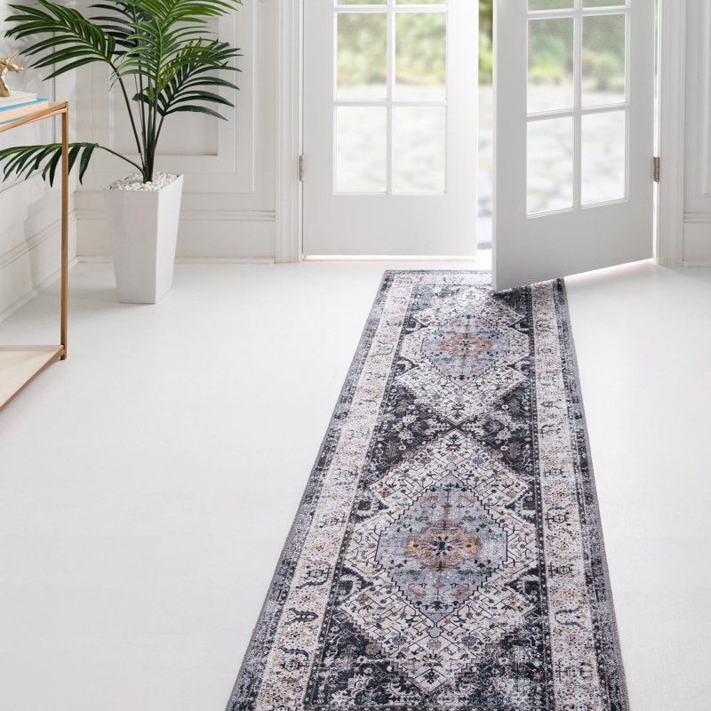 Tapis oriental gris Oluremi, Tapis de couloir 2 pi x 5 pi