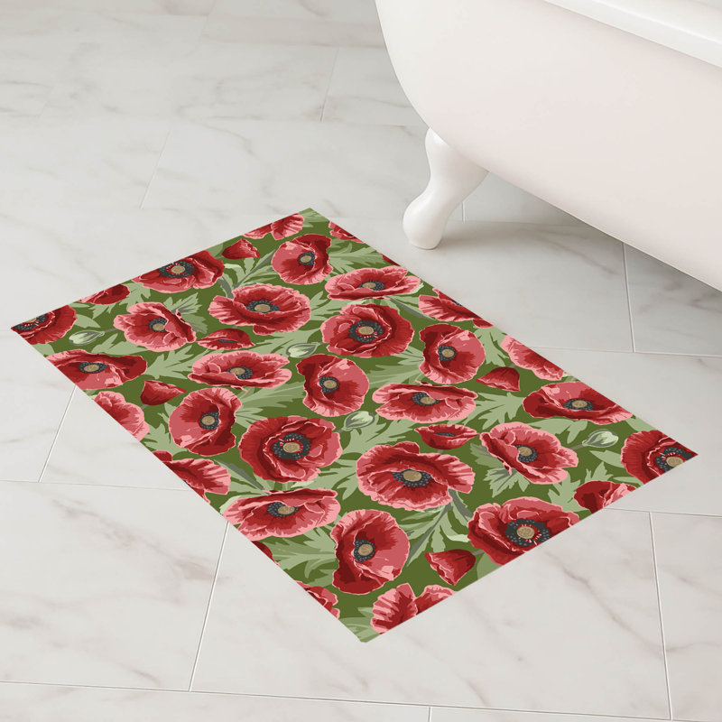 Tapis de bain Myah Poppie, Simple - L 24 po x l 17 po, À feuilles persistantes