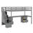 Loft Bed Frame With Built-In Desk And Double Storage Drawers-1158976905