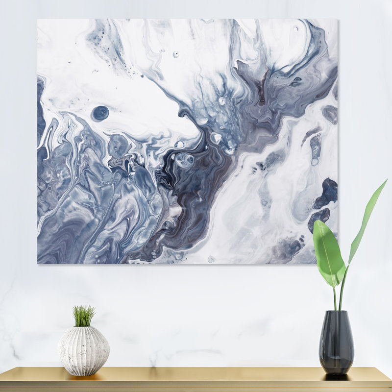 «Blue Blue and White», reproduction d'art sur toile, H 16 po x l 32 po, Toile tendue