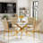 Glass Round Dining Table Set with Luxury Velvet Upholstered Dining Chairs-496819576-496819579-482210675