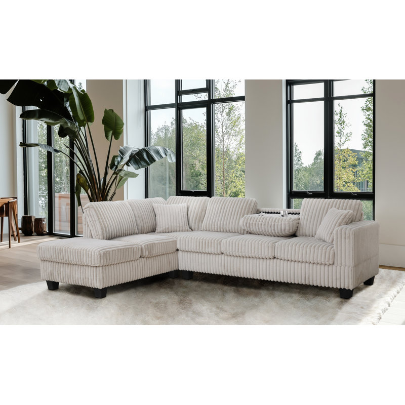 Canapé modulaire réversible Vega en fausse fourrure, Fausse fourrure blanche
