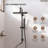 Wall Mount Rainfall Shower System, Dual‑Function Shower Head with Slide Bar, Handheld Shower-128567558