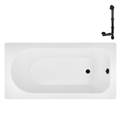 66'' x 34'' Acrylic Soaking Drop-In Bathtub, Drain Included