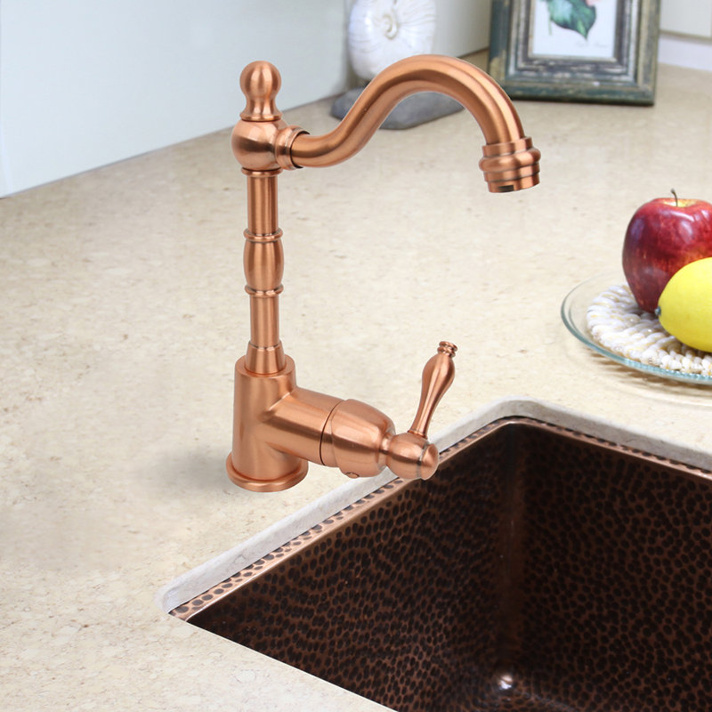 One-Handle Widespread Kitchen Bar Faucet, Copper