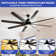 72" White Ceiling Fan with 8 Blades, 6-Speed DC Motor, LED Light & App Control