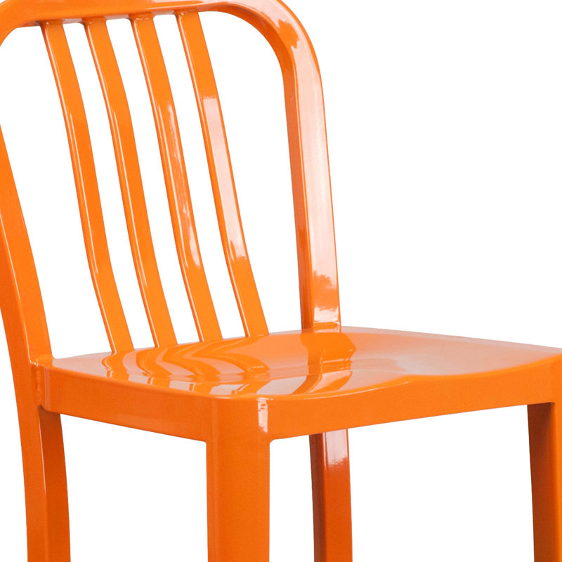 Tabouret de comptoir de 24 po en métal de qualité commerciale avec repose-pieds Carouthers par Flash Furniture, Orange