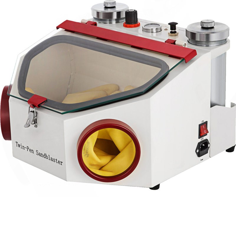 Machine à jet de sable à double stylo pour deux laboratoires