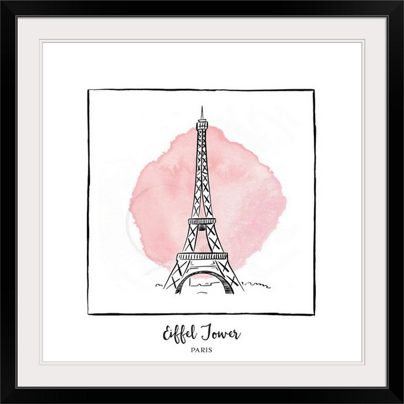 « eiffel tour-brushstroke édifices », impression, H 35 po x l 35 po x P 1,5 po, Toile