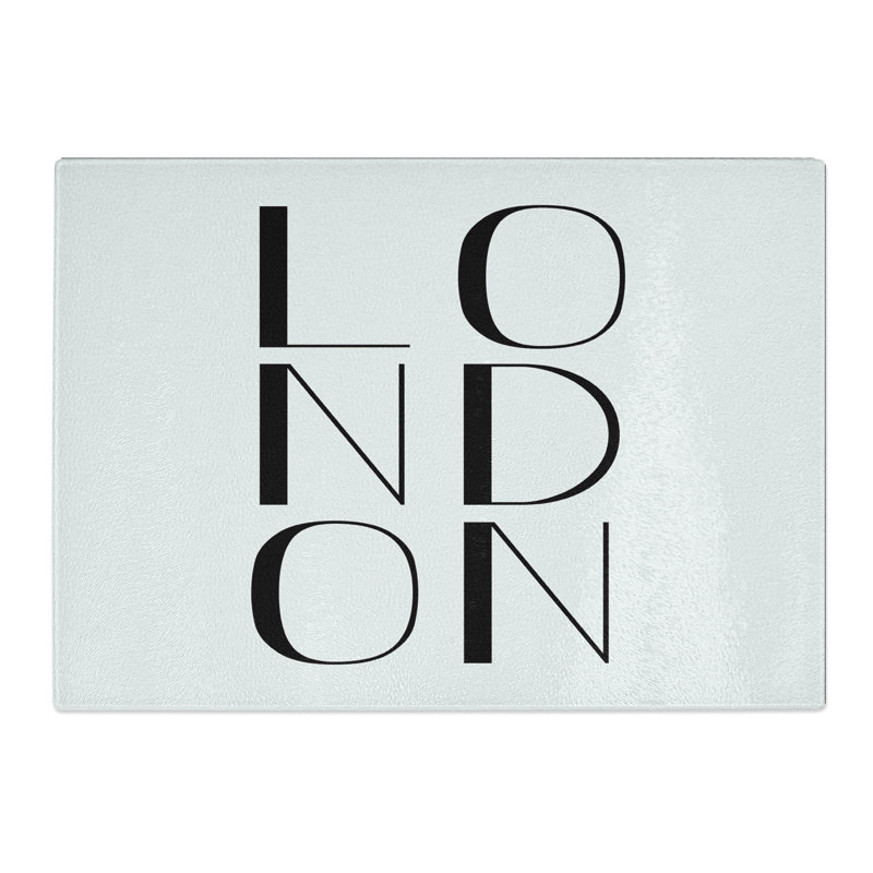 London Typography Chopping Board, 20cm W x 28.5cm L