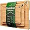 Bamboo Cutting Board Set - Multi-Sizes Wooden Cutting Boards for Kitchen, Convenient Kitchen Essentials with Deep Juice Grooves, Cutting Board for Chopping & Serving, 3 Pack, Natural