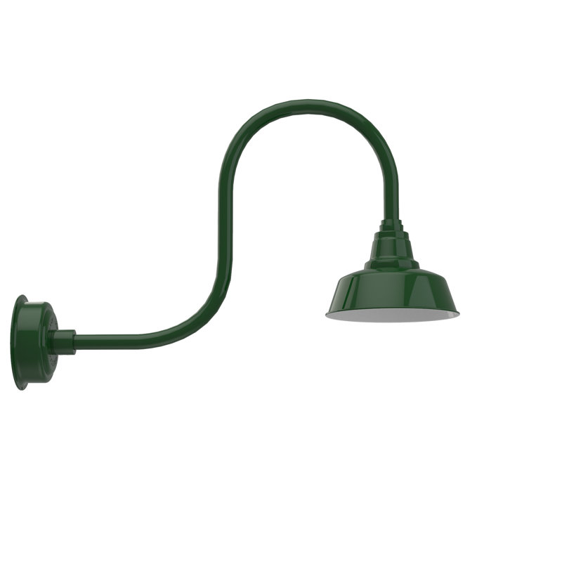 Luminaire de grange d'extérieur à DEL Vandervliet, H 9 po x l 10 po x P 17 po, Vert rétro