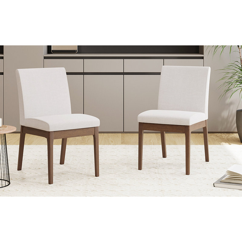 Chaise de salle à manger (ensemble de 2), Beige clair / brun