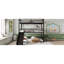 Metal Triple Bunk Bed Full Over Full, Black Shade, Slide Feature, Heavy - Duty, Noise Reducing, Guardrails Bed, For Fun Packed Adventures, Reduced, Guests-1659240511