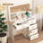 White Makeup Vanity Set With Large Mirror & LED Lights, 3 Lighting Modes, Modern Vanity Desk Dresser With Drawers For Bedroom-1782776690