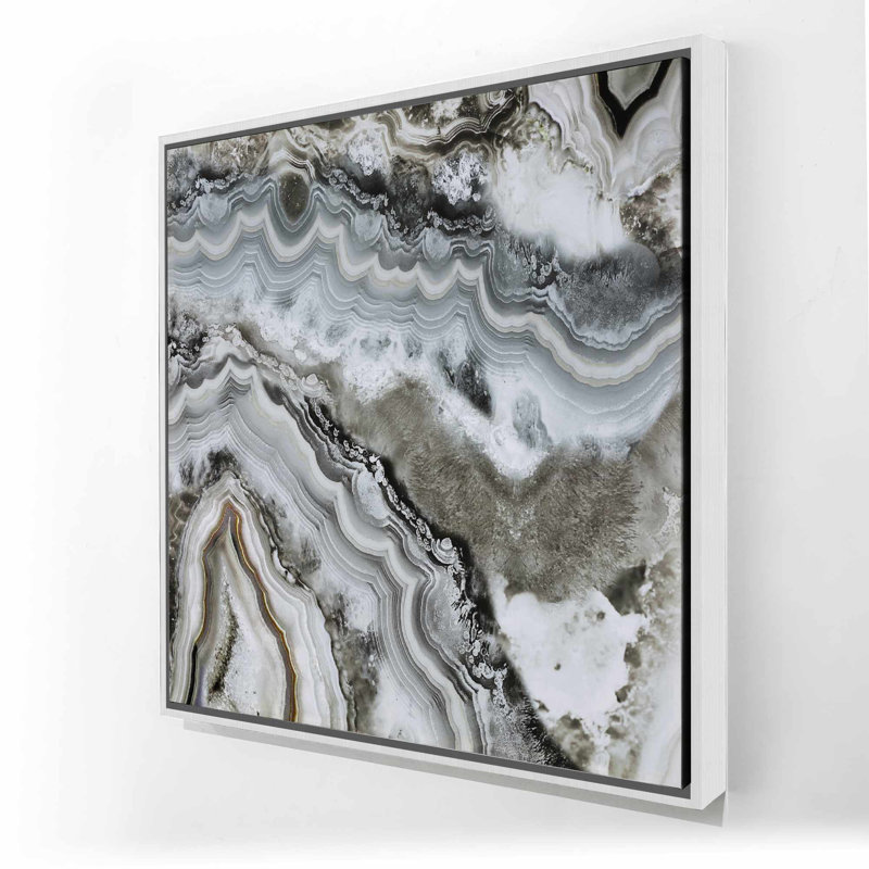 Abstract Geode | White Hyperrealist Canvas | Home Decor