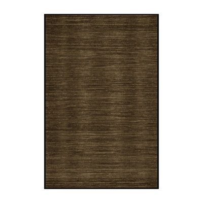 Machine Washable Solid Brown Area Rug