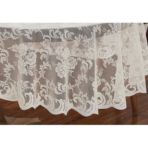 Charlton Home® Dannilyn Round Floral Lace Tablecloth & Reviews | Wayfair