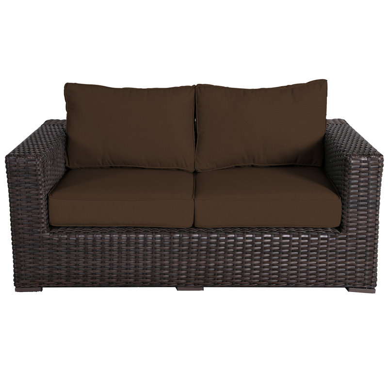 Woodham 65'' Wide Loveseat with Cushions, Bay Brown