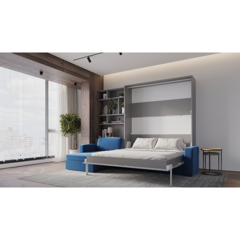 Neidelin Upholstered Bed, Slate Grey/Bronx
