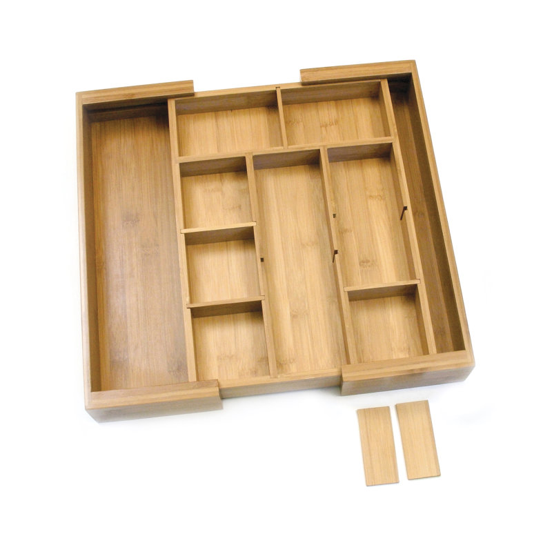Natural Bamboo Expandable Organizer with Removable Dividers