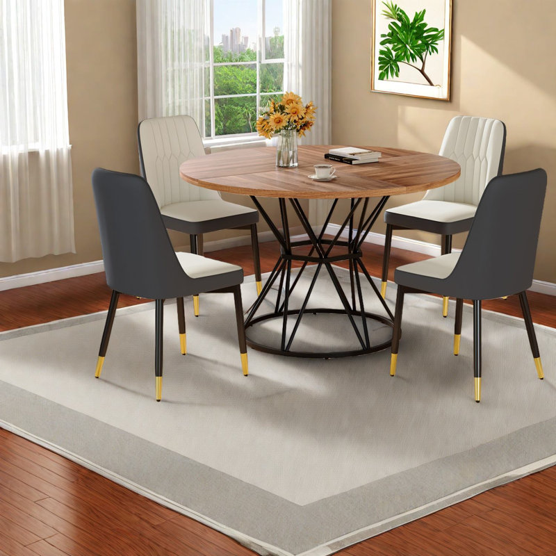 Dining Table Sets(must Include Both Table And Chair), Round Mdf Modern Kitchen