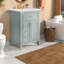 Meuble-lavabo compact en bois massif avec lavabo, conception verte moderne pour un rangement peu encombrant