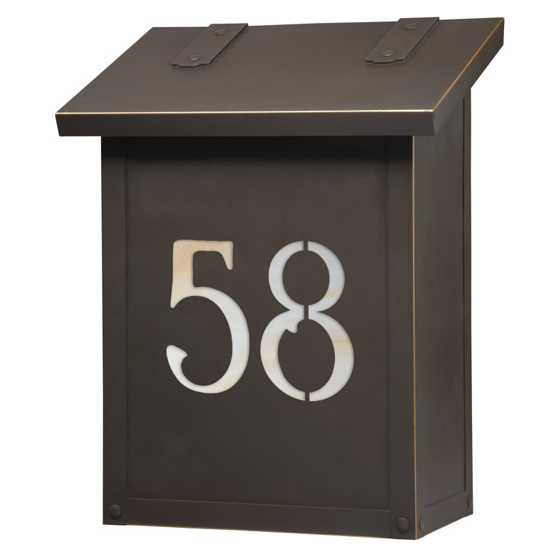 Boîte aux lettres murale classique, Bronze architectural, Miel, Oui