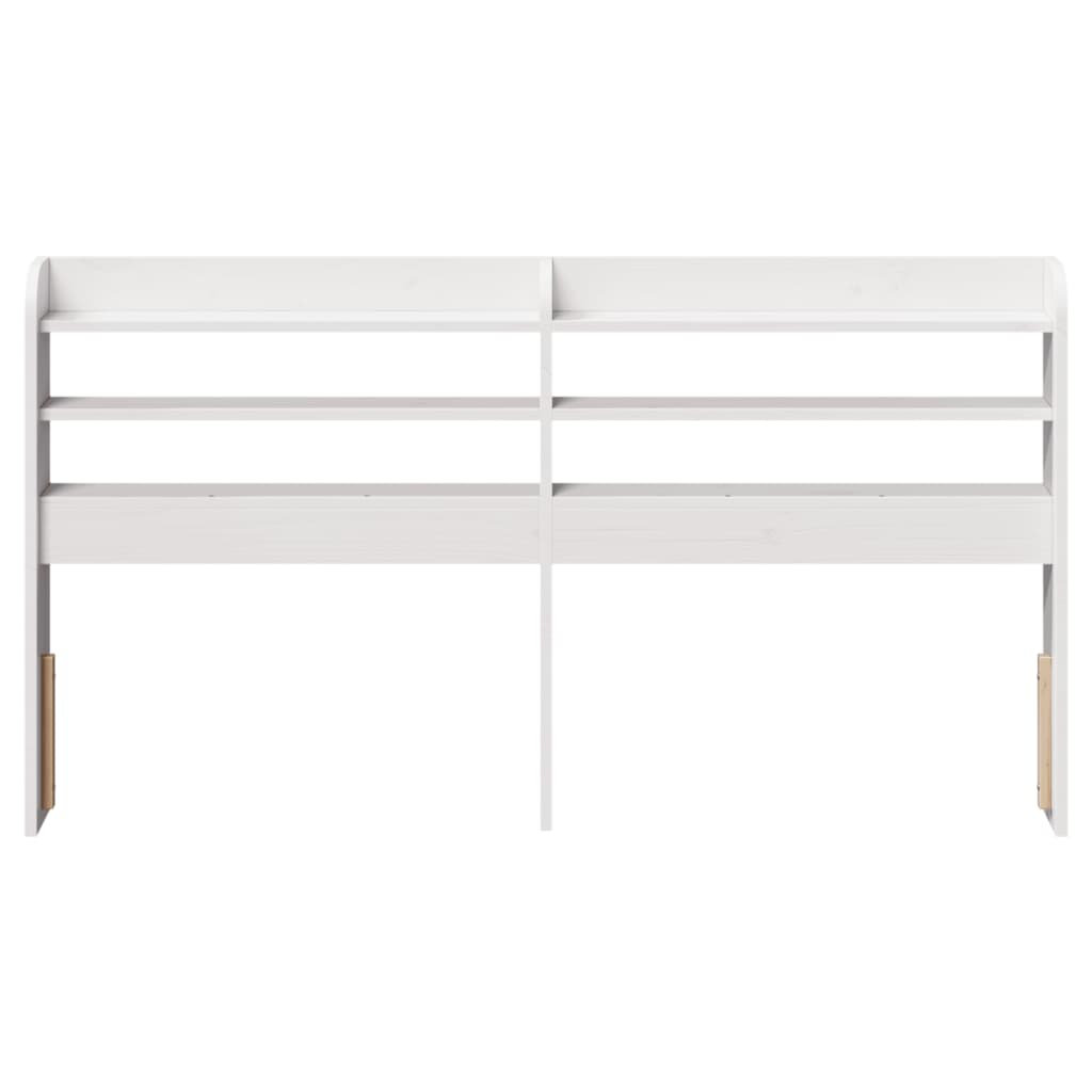 Vidaxl (White, 150 X 16 X 82 Cm) Headboard With Shelves Bed Header Bed Headboard Solid Wood Pine - Image 3