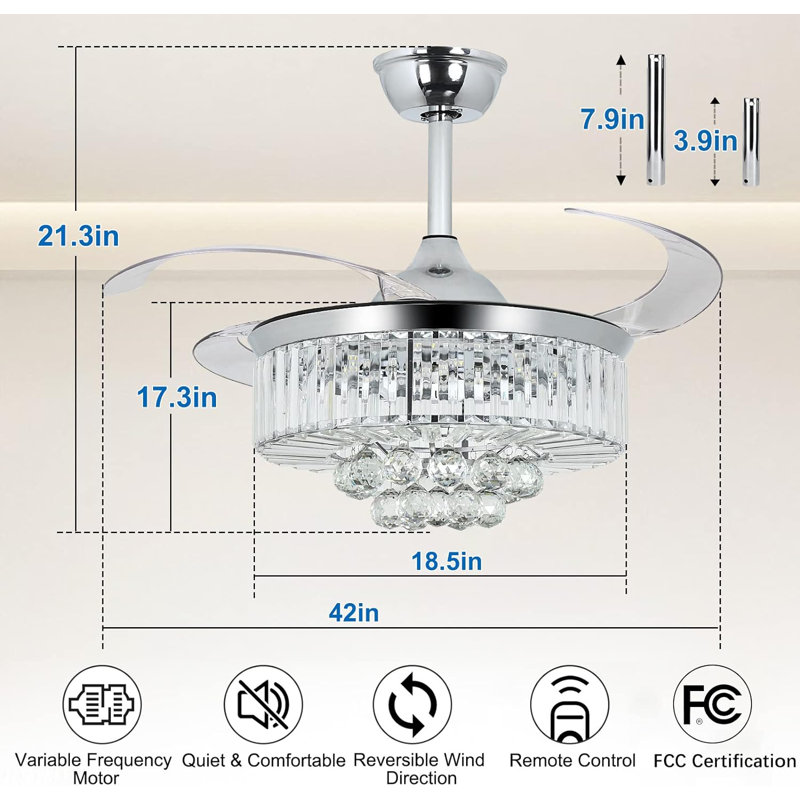 Ventilateur de plafond 42 po avec lumières DEL Thoryn
