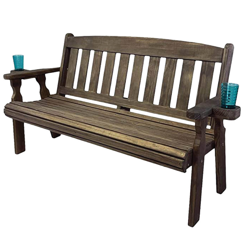 Banc de jardin en bois robuste, Noyer foncé
