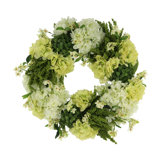27" Spring Wreath with Hydrangea, Heather and Wildflowers