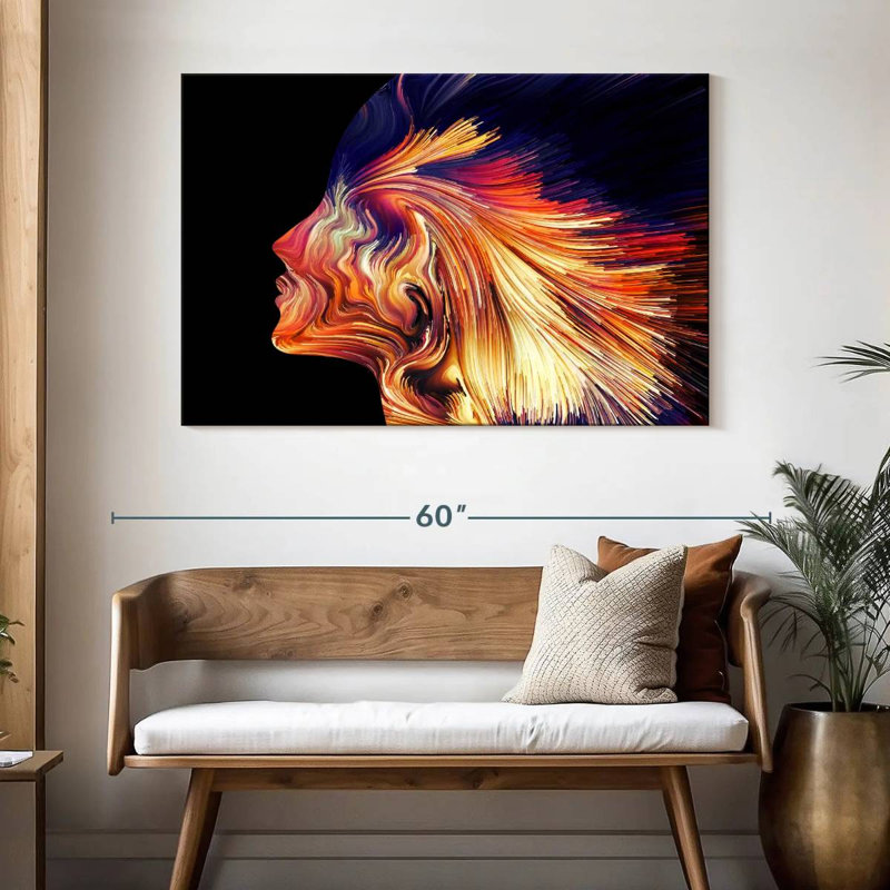 Profil abstrait dynamique Leisha, H 32 po x l 48 po