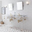 Meuble-lavabo de salle de bain ovale en marbre avec robinet et trop-plein Aaliyah-124677523