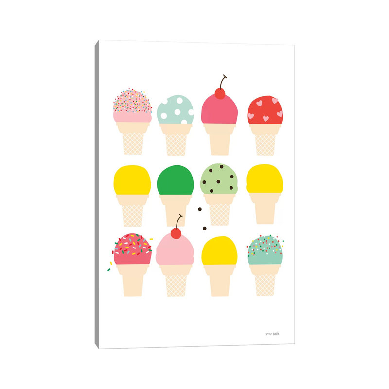 Ice Cream Fun by Ann Kelle - Wrapped Canvas Print, 66.04cm H x 45.72cm W x 1.91cm D