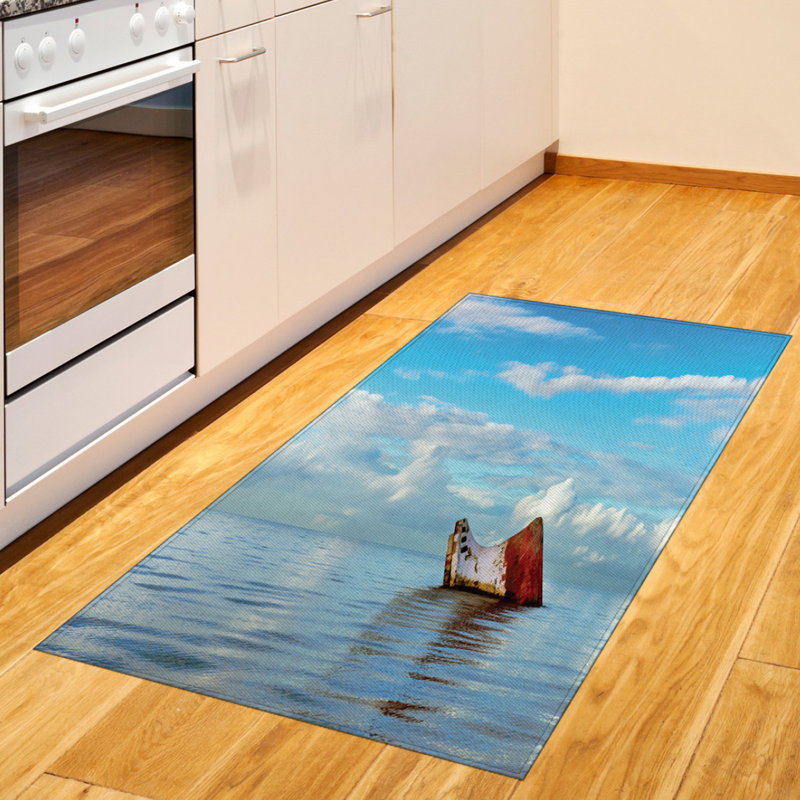 Nautical High Density Long Fiber Poly Threads Decorative Area Rug Carpet, Rectangle 2'7" x 5'