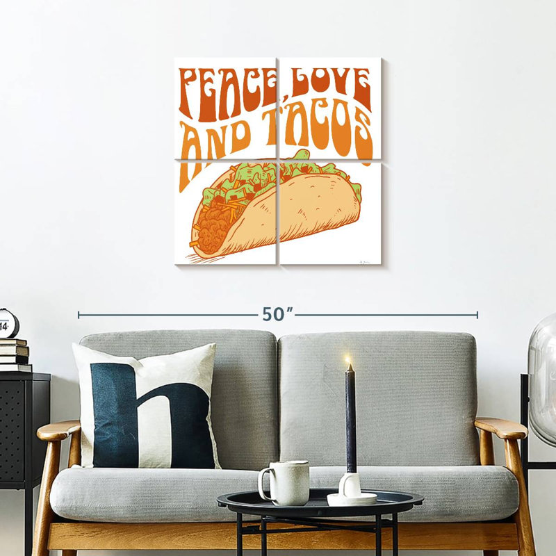 Ketti Peace Love And Tacos, H 26 po x l 26 po