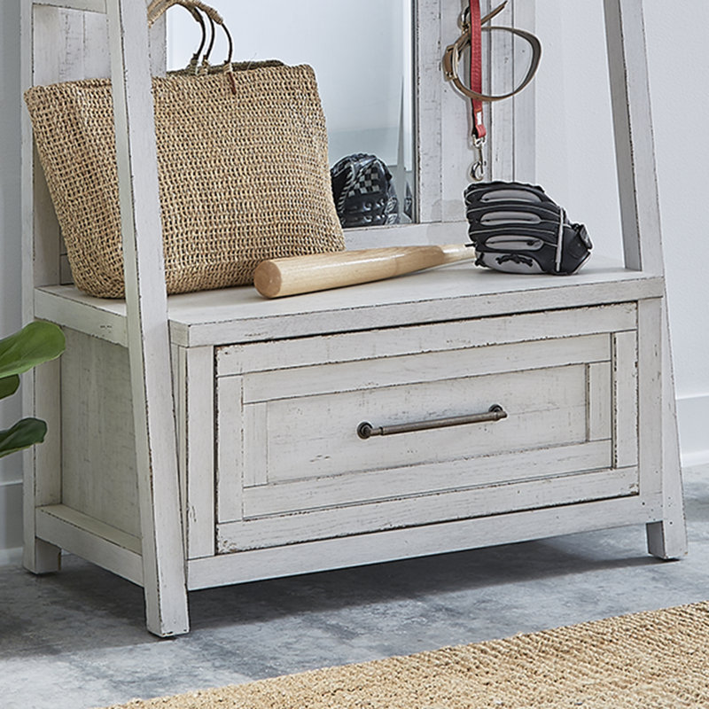 Bettee Hall Tree with Bench and Shoe Storage, White