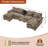133" Oversized Chenille U Shaped Sectional Sofa with Storage Console Cup Holders and USB-688618759