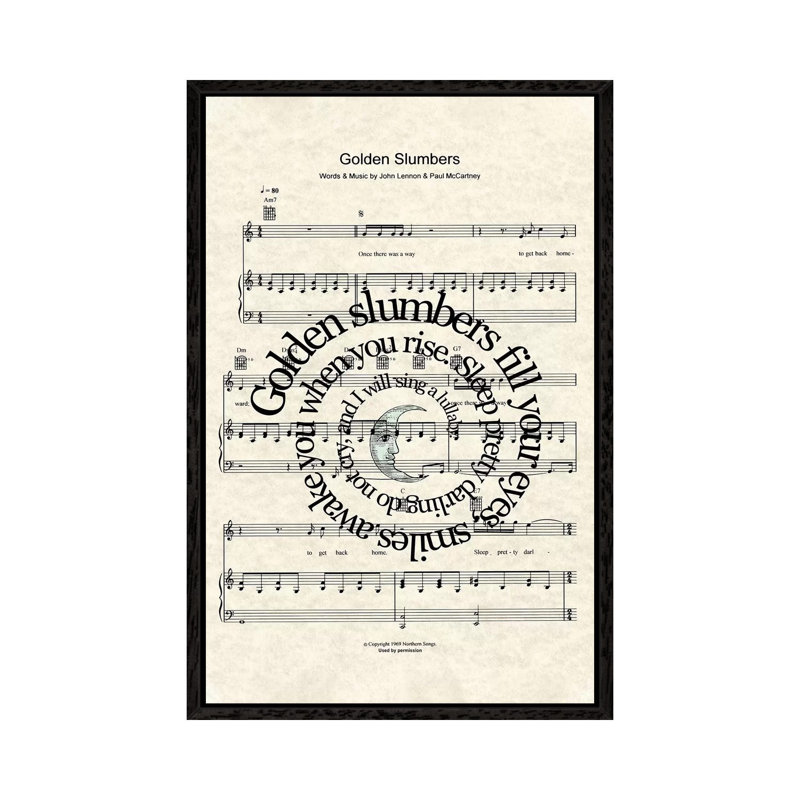 Golden Slumbers - Blue Moon - Print on Canvas, Black Framed, 101.6 cm H x 66.04 cm W