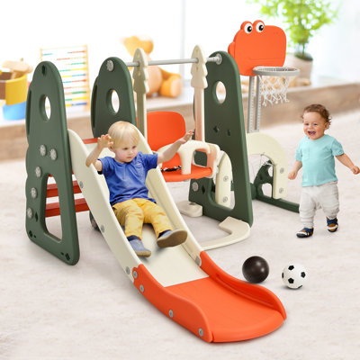 Costway Plastic Swing Set with 1 Slide(s)