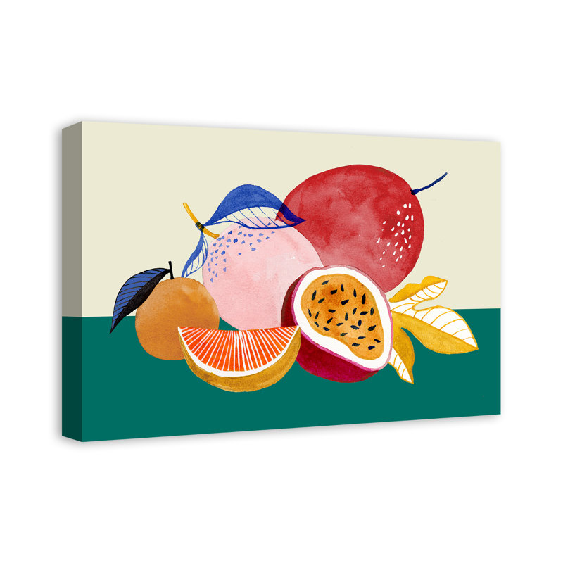 «Modern Colorful Fruit Still Life», reproduction d'art sur toile tendue, H 16 po x l 24 po x P 1,25 po