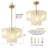 Modern Chandeliers, 23.6" Luxury Cloud Glass Pendant Light, 2-layer Round Ceiling Hanging Light