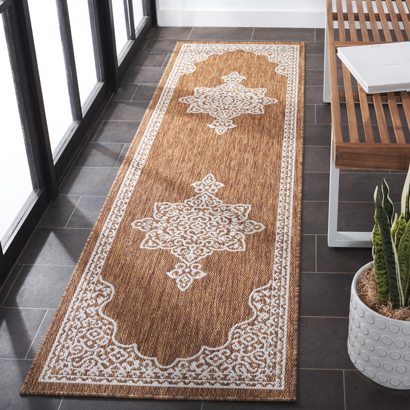 Tapis oriental d'intérieur / extérieur Villante Performance Performance, Tapis de couloir 2 pi 2 po x 8 pi