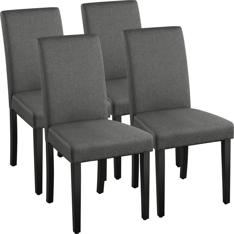 Chaises de salle à manger rembourrées Parson, Gris foncé