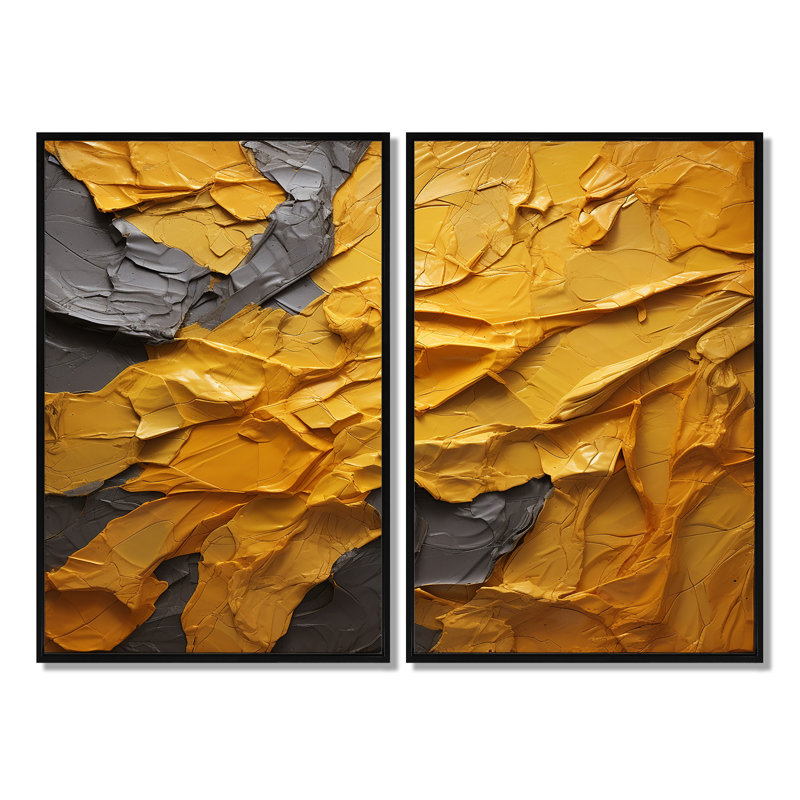 Malmberg - art mural jaune, Black, 36" H x 48" W, Framed Print without Mat